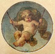 unknow artist, Child sitting on swing